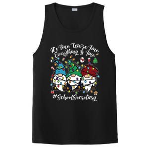 Everything Is Fine Christmas School Secretary Cute Gnomies Gift PosiCharge Competitor Tank