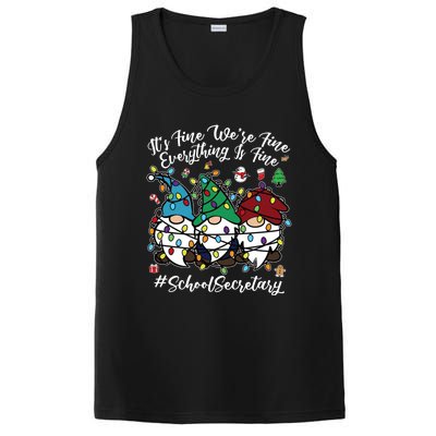 Everything Is Fine Christmas School Secretary Cute Gnomies Gift PosiCharge Competitor Tank