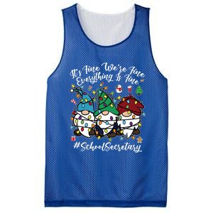 Everything Is Fine Christmas School Secretary Cute Gnomies Gift Mesh Reversible Basketball Jersey Tank