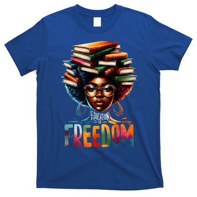 Education Is Freedom Black Teacher Books Black History Month T-Shirt