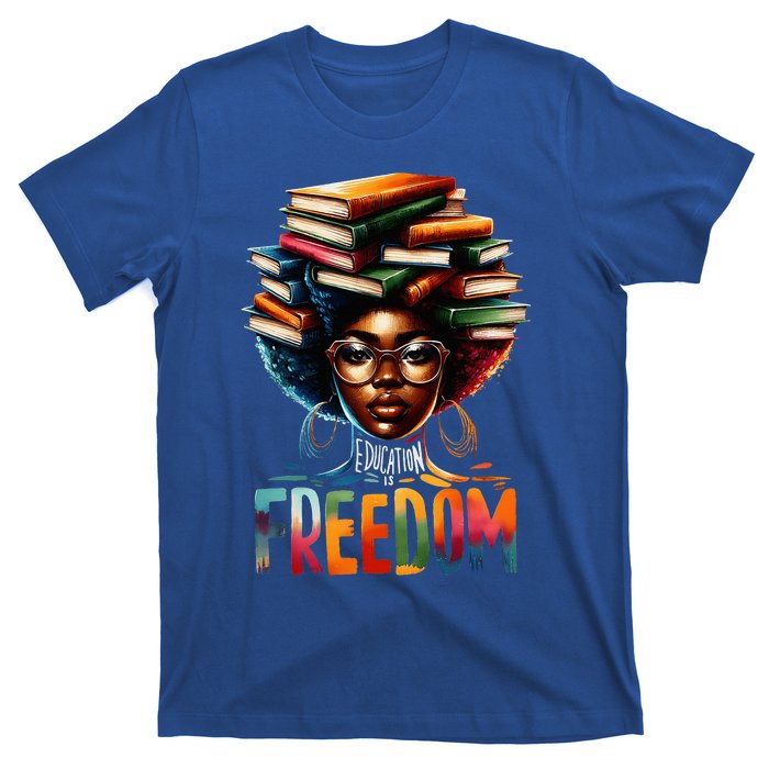 Education Is Freedom Black Teacher Books Black History Month T-Shirt