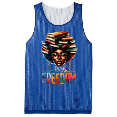 Education Is Freedom Black Teacher Books Black History Month Mesh Reversible Basketball Jersey Tank