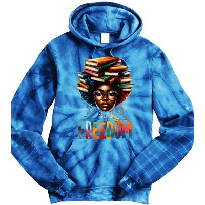 Education Is Freedom Black Teacher Books Black History Month Tie Dye Hoodie