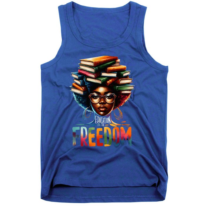 Education Is Freedom Black Teacher Books Black History Month Tank Top