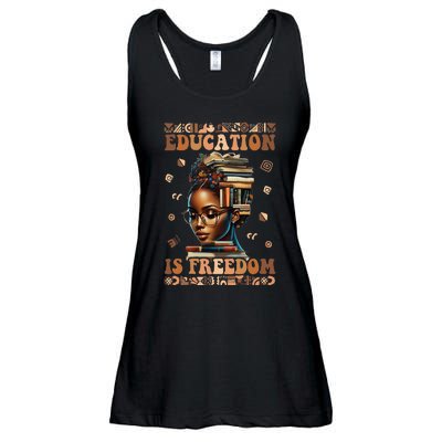 Education Is Freedom Teacher Black History Month Ladies Essential Flowy Tank