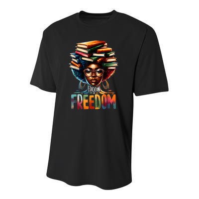 Education Is Freedom Black Teacher Books Black History Month Youth Performance Sprint T-Shirt