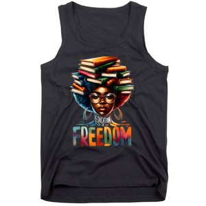 Education Is Freedom Black Teacher Books Black History Month Tank Top