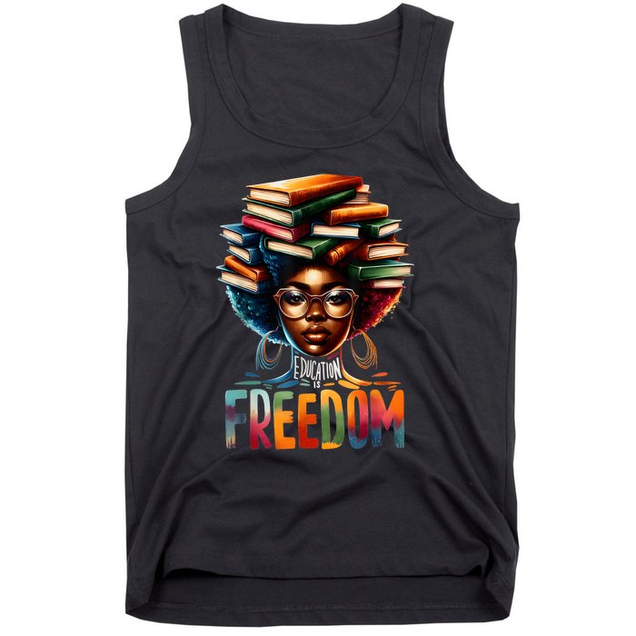 Education Is Freedom Black Teacher Books Black History Month Tank Top