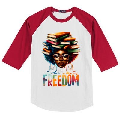 Education Is Freedom Black Teacher Books Black History Month Kids Colorblock Raglan Jersey