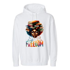 Education Is Freedom Black Teacher Books Black History Month Garment-Dyed Fleece Hoodie