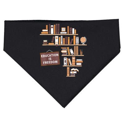 Education Is Freedom African American Black History Educator USA-Made Doggie Bandana