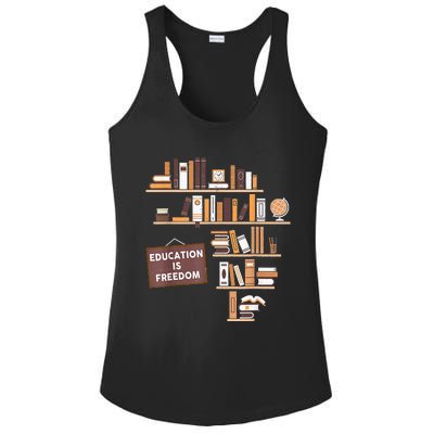 Education Is Freedom African American Black History Educator Ladies PosiCharge Competitor Racerback Tank