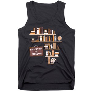 Education Is Freedom African American Black History Educator Tank Top