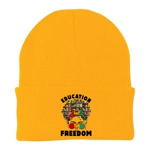 Education Is Freedom Black Magic Funny Gift Black History Gift Knit Cap Winter Beanie