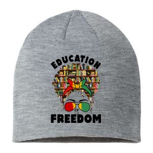 Education Is Freedom Black Magic Funny Gift Black History Gift Sustainable Beanie