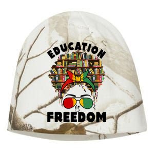 Education Is Freedom Black Magic Funny Gift Black History Gift Kati - Camo Knit Beanie