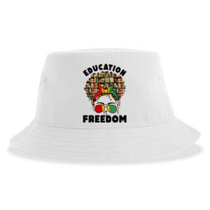 Education Is Freedom Black Magic Funny Gift Black History Gift Sustainable Bucket Hat