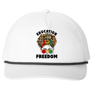 Education Is Freedom Black Magic Funny Gift Black History Gift Snapback Five-Panel Rope Hat