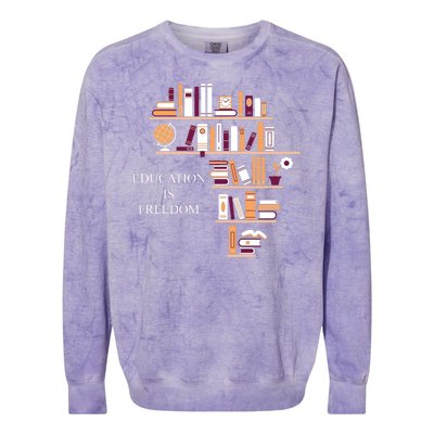 Education Is Freedom Colorblast Crewneck Sweatshirt