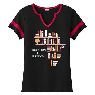 Education Is Freedom Ladies Halftime Notch Neck Tee