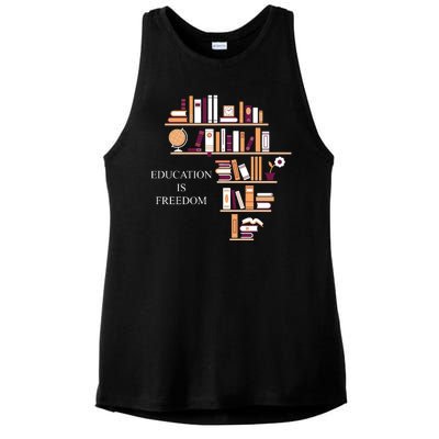 Education Is Freedom Ladies PosiCharge Tri-Blend Wicking Tank