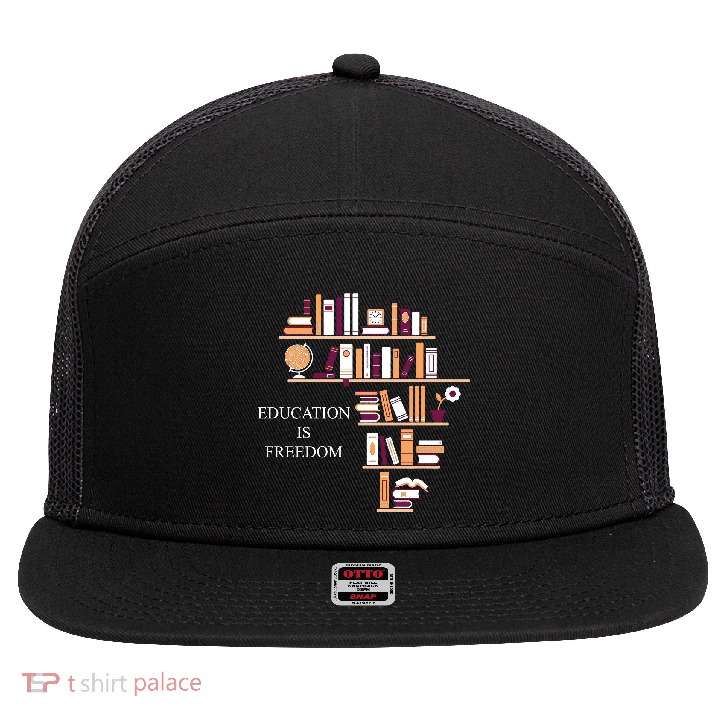 Education Is Freedom 7 Panel Mesh Trucker Snapback Hat
