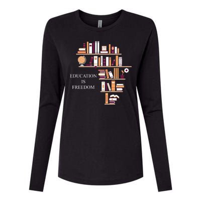 Education Is Freedom Womens Cotton Relaxed Long Sleeve T-Shirt