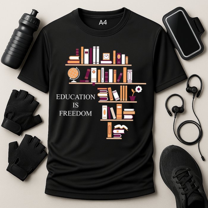 Education Is Freedom Cooling Performance Crew T-Shirt
