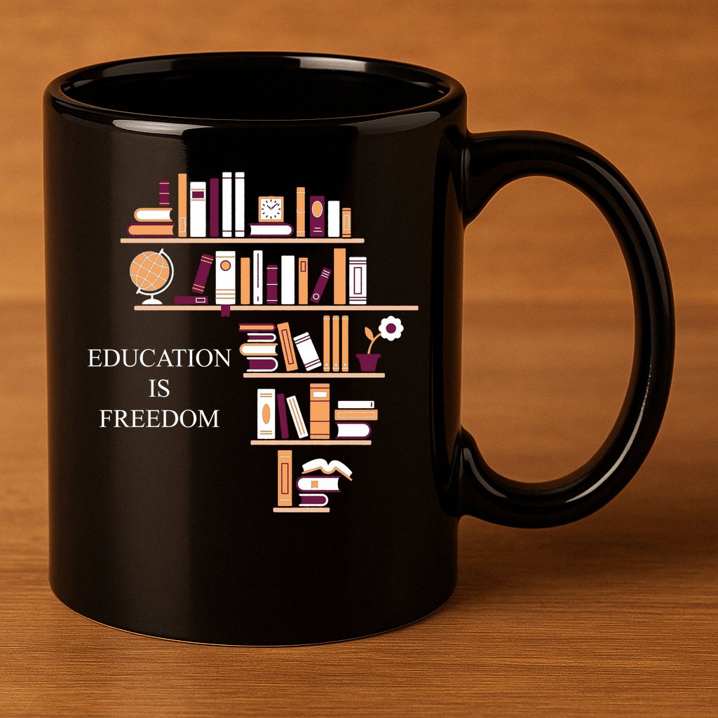 Education Is Freedom 11oz C Handle Ceramic Mug