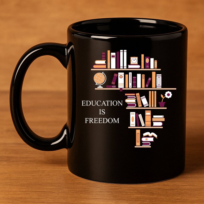 Education Is Freedom 11oz C Handle Ceramic Mug