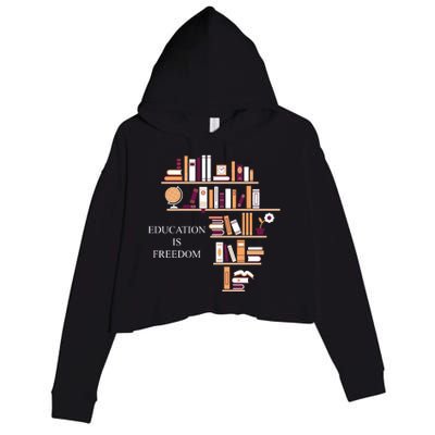 Education Is Freedom Crop Fleece Hoodie