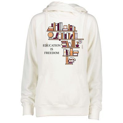 Education Is Freedom Womens Funnel Neck Pullover Hood