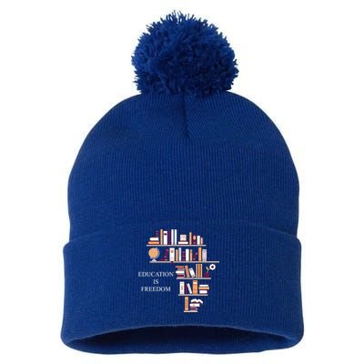 Education Is Freedom Pom Pom 12in Knit Beanie