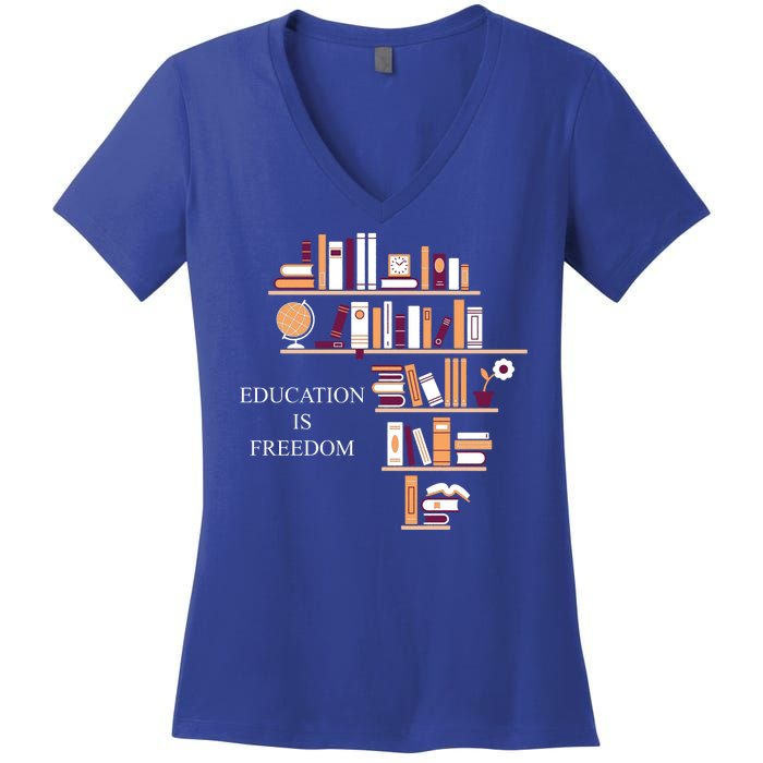 Education Is Freedom Women's V-Neck T-Shirt