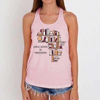 Education Is Freedom Women's Knotted Racerback Tank