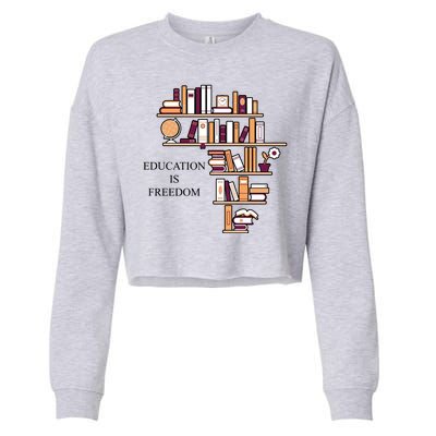 Education Is Freedom Cropped Pullover Crew