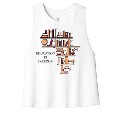 Education Is Freedom Women's Racerback Cropped Tank