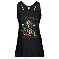 Everything Is Fine Christmas Lights Xmas Skeleton Halloween Ladies Essential Flowy Tank