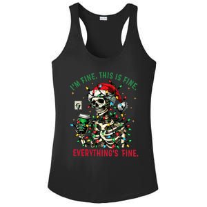 Everything Is Fine Christmas Lights Xmas Skeleton Halloween Ladies PosiCharge Competitor Racerback Tank