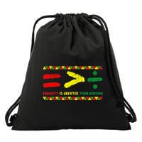 Equality Is Greater Than Division Distressed Drawstring Bag