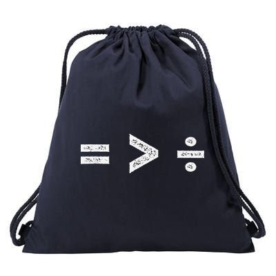Equality Is Greater Than Division Symbols Drawstring Bag