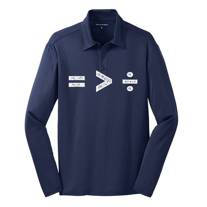 Equality Is Greater Than Division Symbols Silk Touch Performance Long Sleeve Polo