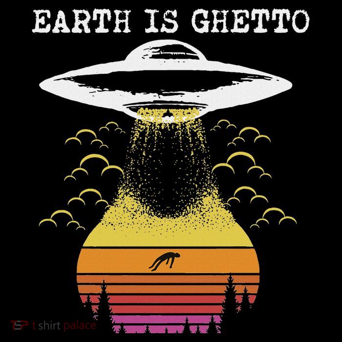 Earth Is Ghetto Alien Ufo Abduction Drawstring Bag