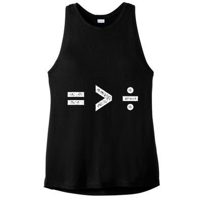 Equality Is Greater Than Division Symbols Ladies PosiCharge Tri-Blend Wicking Tank