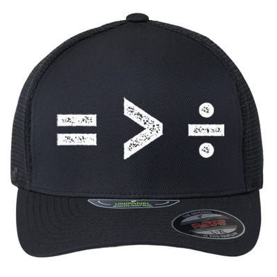 Equality Is Greater Than Division Symbols Flexfit Unipanel Trucker Cap