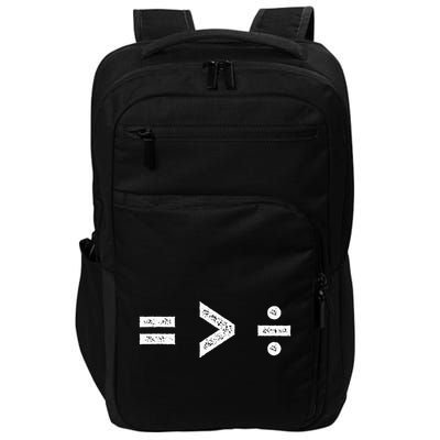 Equality Is Greater Than Division Symbols Impact Tech Backpack