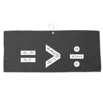 Equality Is Greater Than Division Symbols Large Microfiber Waffle Golf Towel