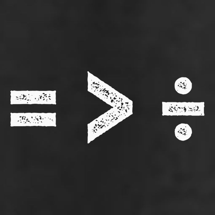 Equality Is Greater Than Division Symbols 25L Jumbo Tote
