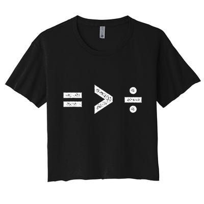 Equality Is Greater Than Division Symbols Crop Top