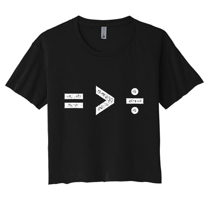 Equality Is Greater Than Division Symbols Crop Top